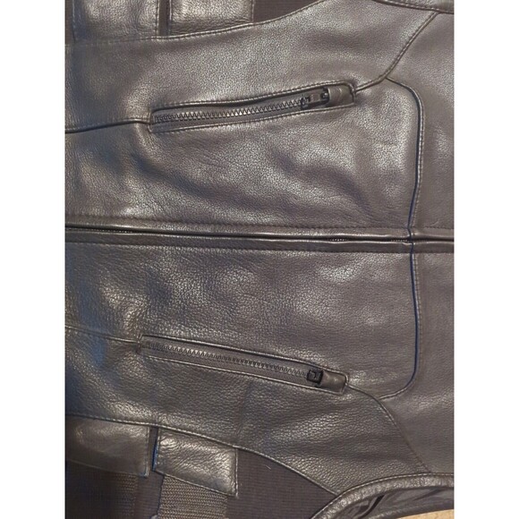 First Classics Leather Vest Mens XL With Firefighter, Flag, Eagle Patches - Picture 8 of 16
